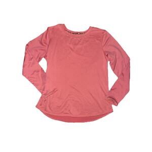 Cuddl Duds Basic Softwear Stretch Long Sleeve Crew Neck Top Pink Animal Print  L